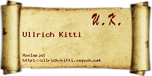 Ullrich Kitti névjegykártya